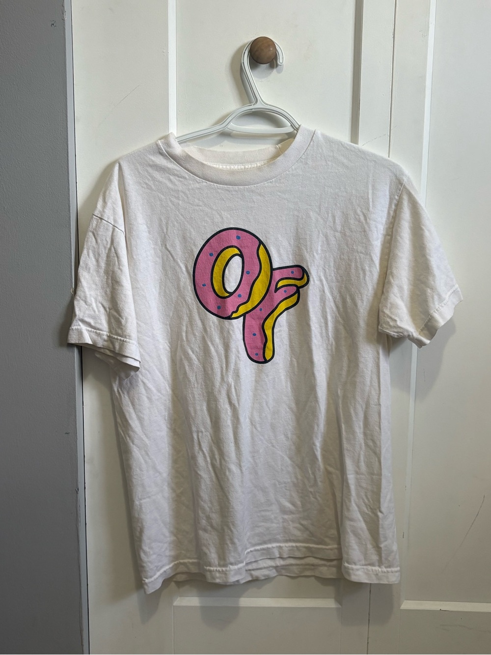White Odd Future Tee with Donut Logo